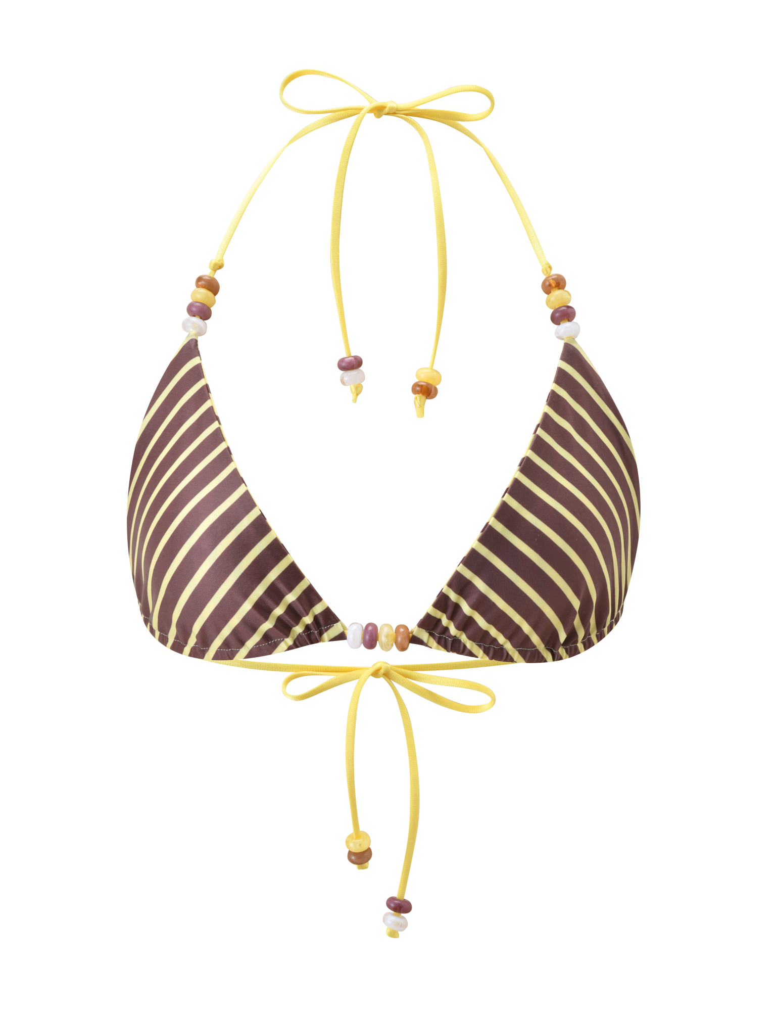 FINLEA REVERSIBLE BIKINI TOP - BROWN AND YELLOW STRIPE - Image 12