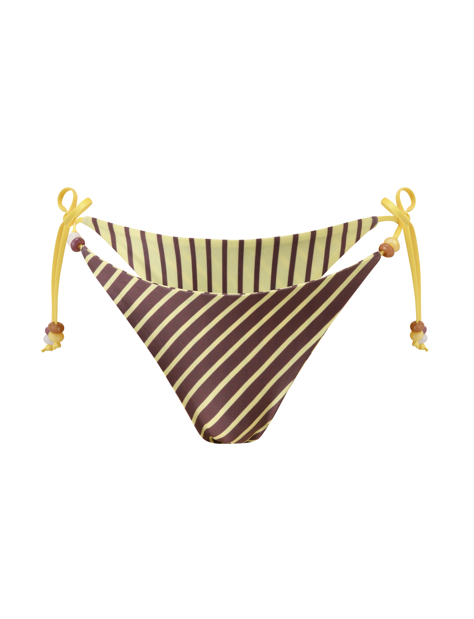 FINLEA REVERSIBLE BIKINI BOTTOM - BROWN AND YELLOW STRIPE - Image 9
