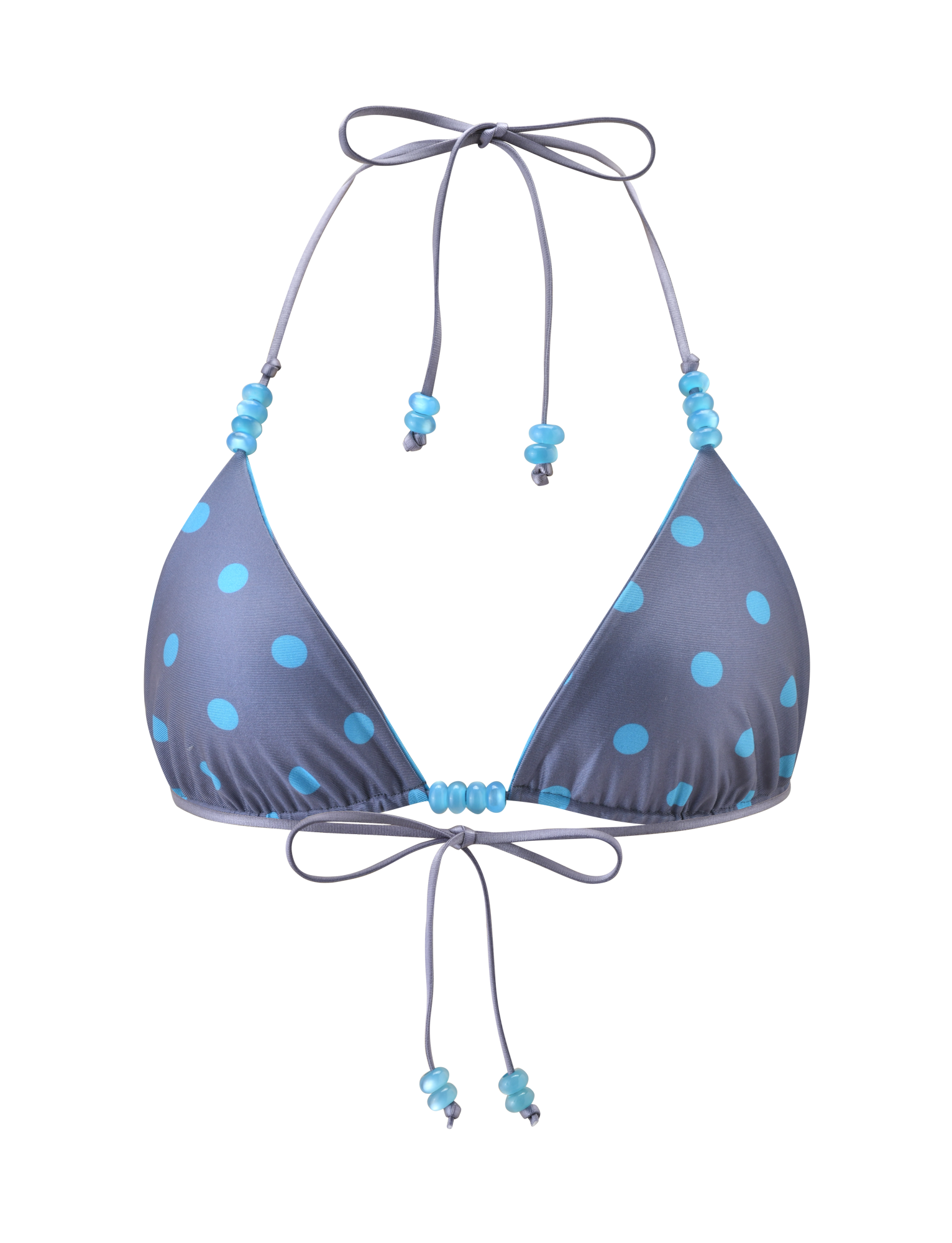 FINLEA REVERSIBLE BIKINI TOP - BLUE GREY DOT AND STRIPE - Image 8