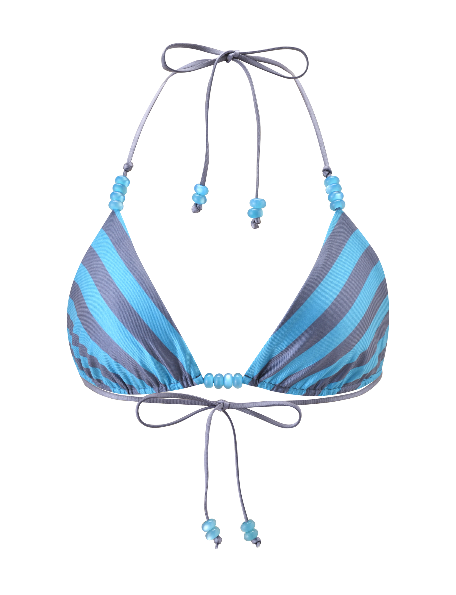 FINLEA REVERSIBLE BIKINI TOP - BLUE GREY DOT AND STRIPE - Image 10