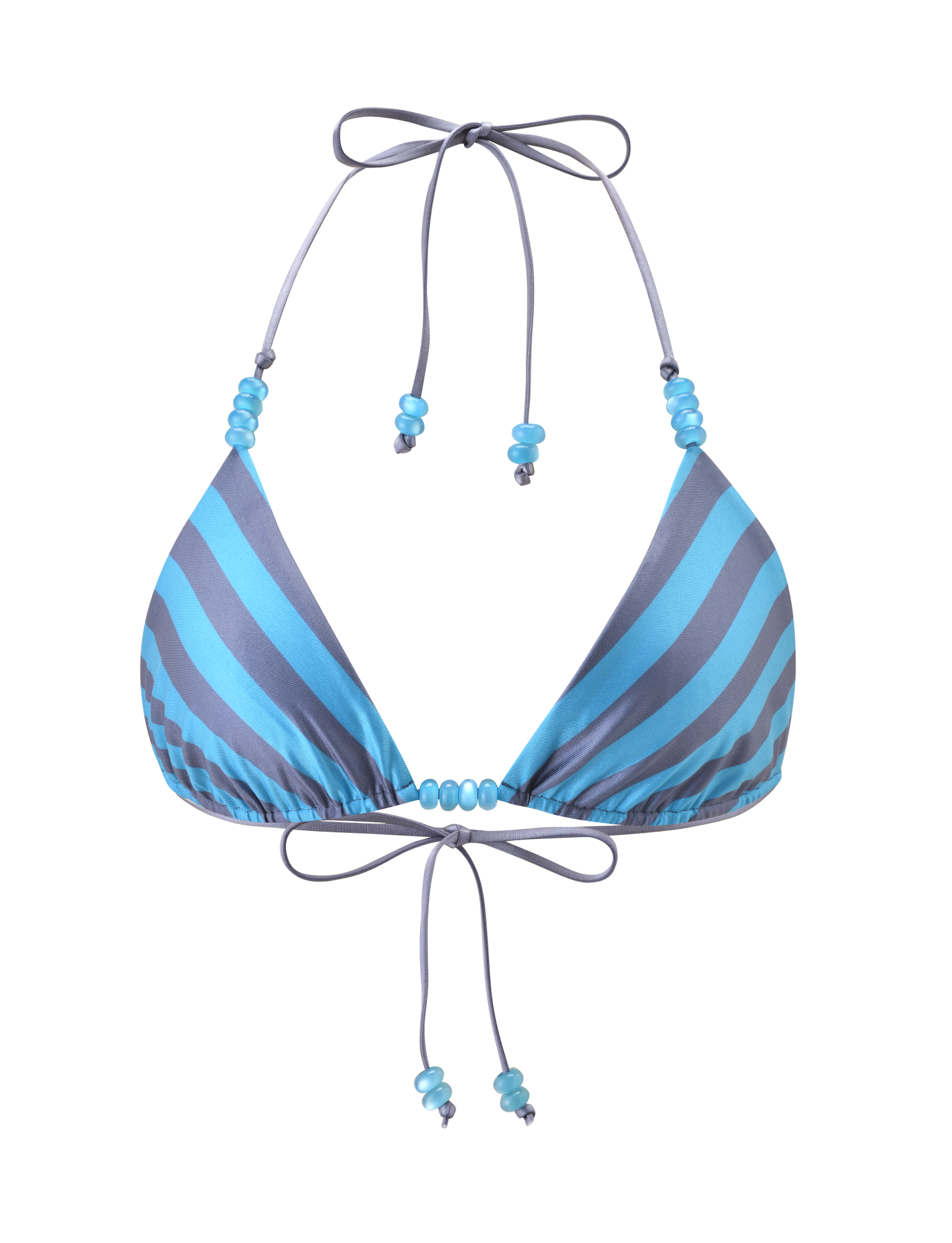 FINLEA REVERSIBLE BIKINI TOP - BLUE GREY DOT AND STRIPE - Image 7