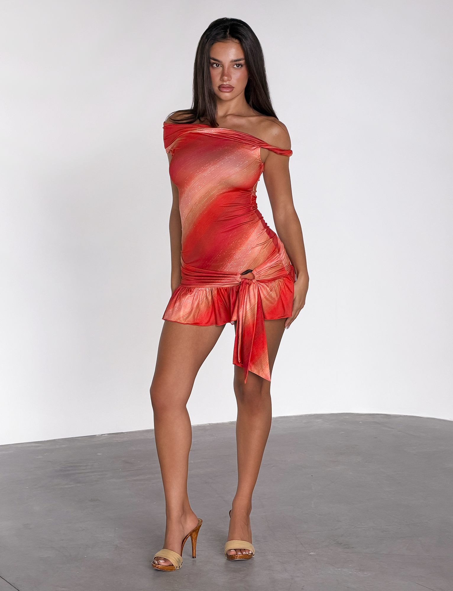 HAELO MINI DRESS - SUNRISE GLITTER STRIPE - Image 3