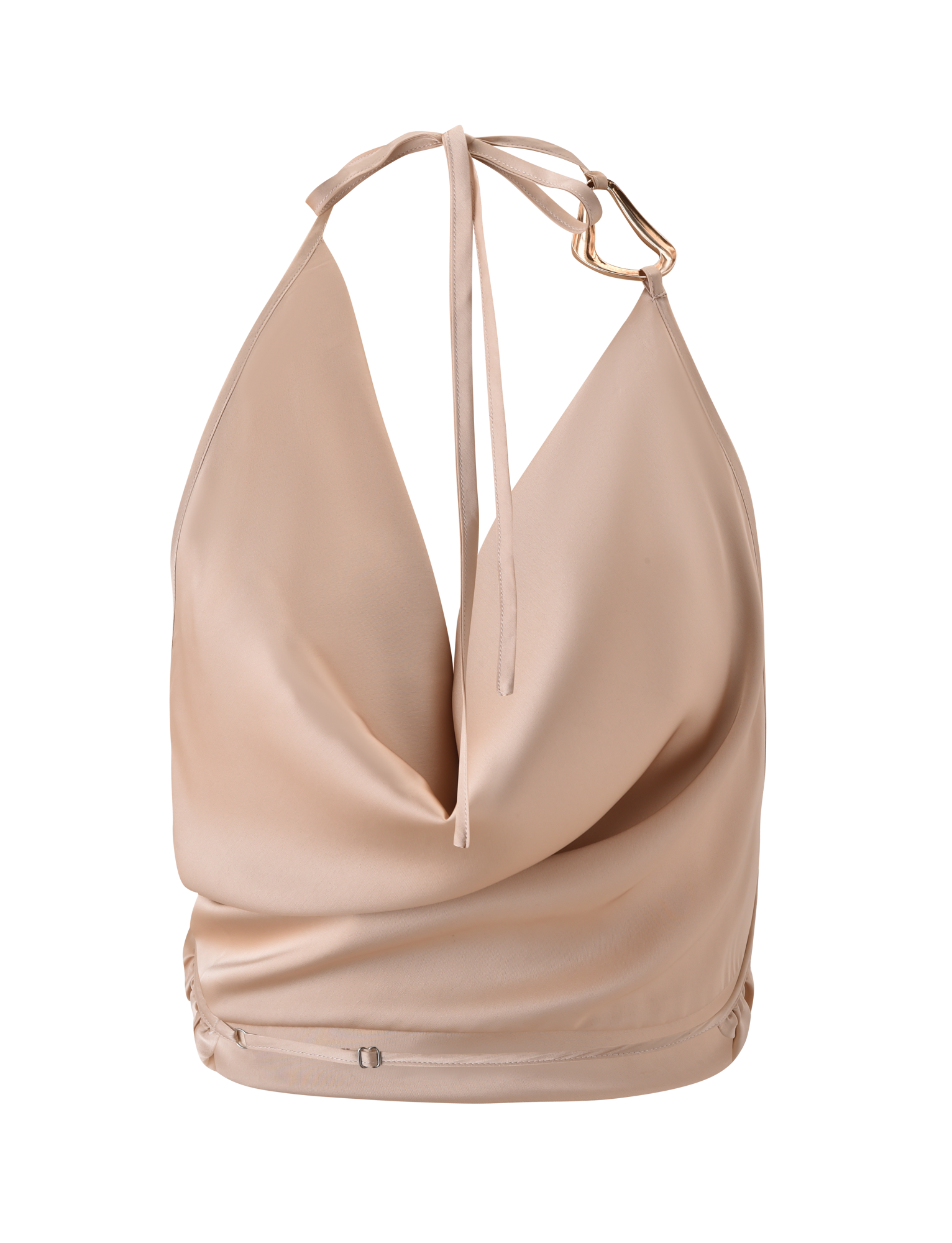 CYRENE SATIN COWL TOP - GOLD - Image 9
