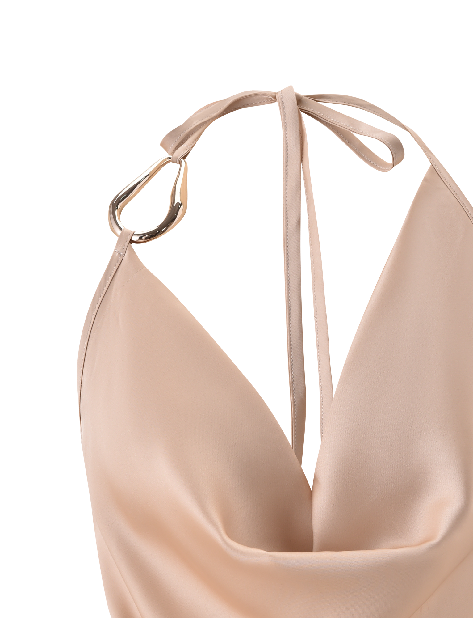 CYRENE SATIN COWL TOP - GOLD - Image 10