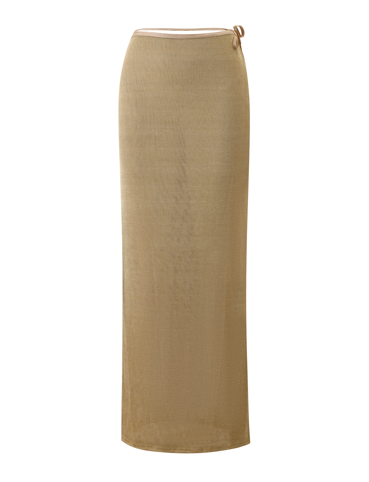 CYRENE TIE MAXI SKIRT - GOLD - Image 8