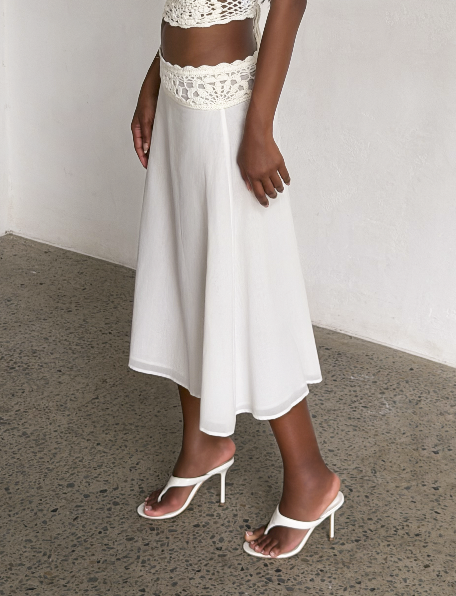 SASHA MIDI SKIRT - IVORY - Image 4