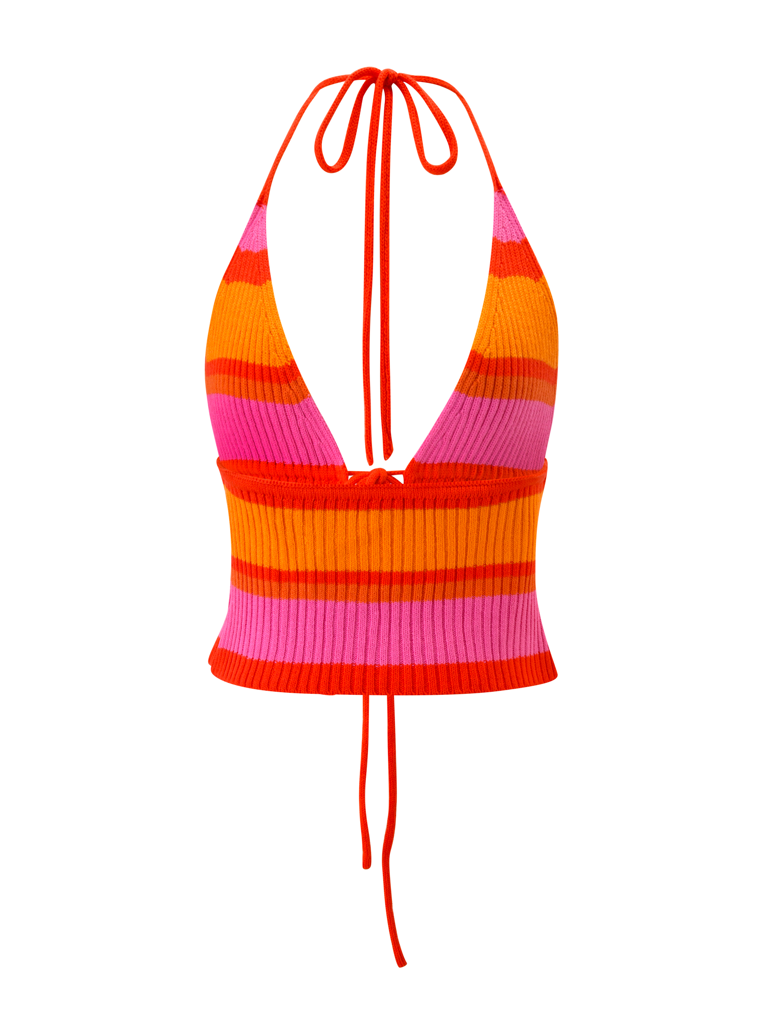 EVERLY CROCHET HALTER TOP - SUNSET TROPICAL STRIPE - Image 9