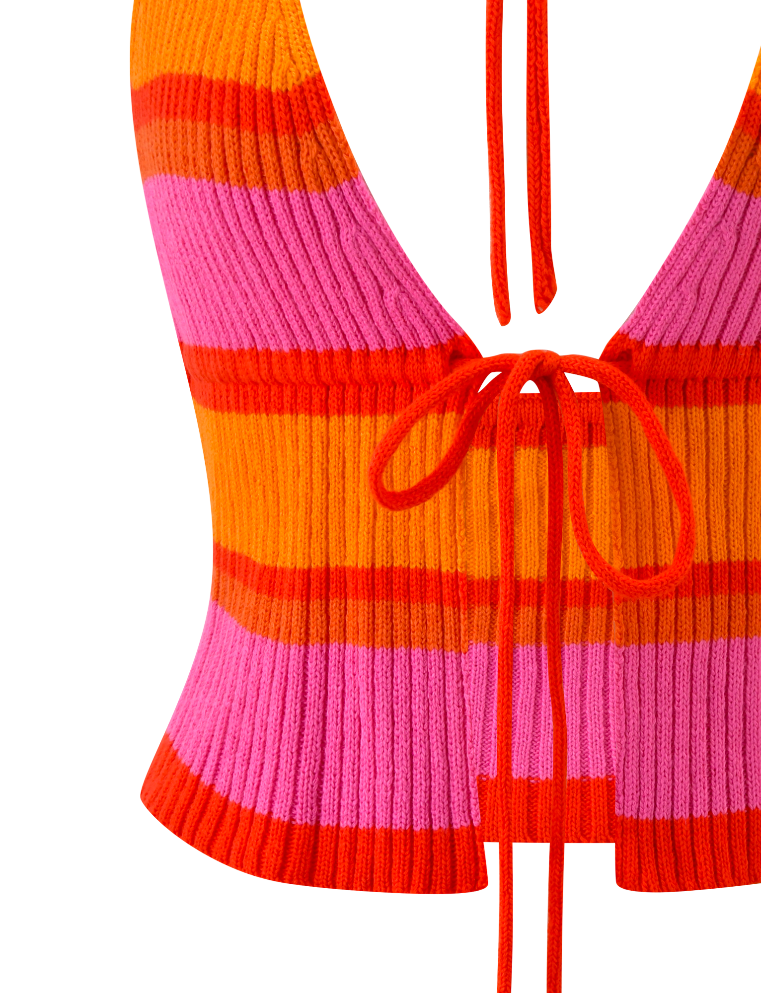 EVERLY CROCHET HALTER TOP - SUNSET TROPICAL STRIPE - Image 10