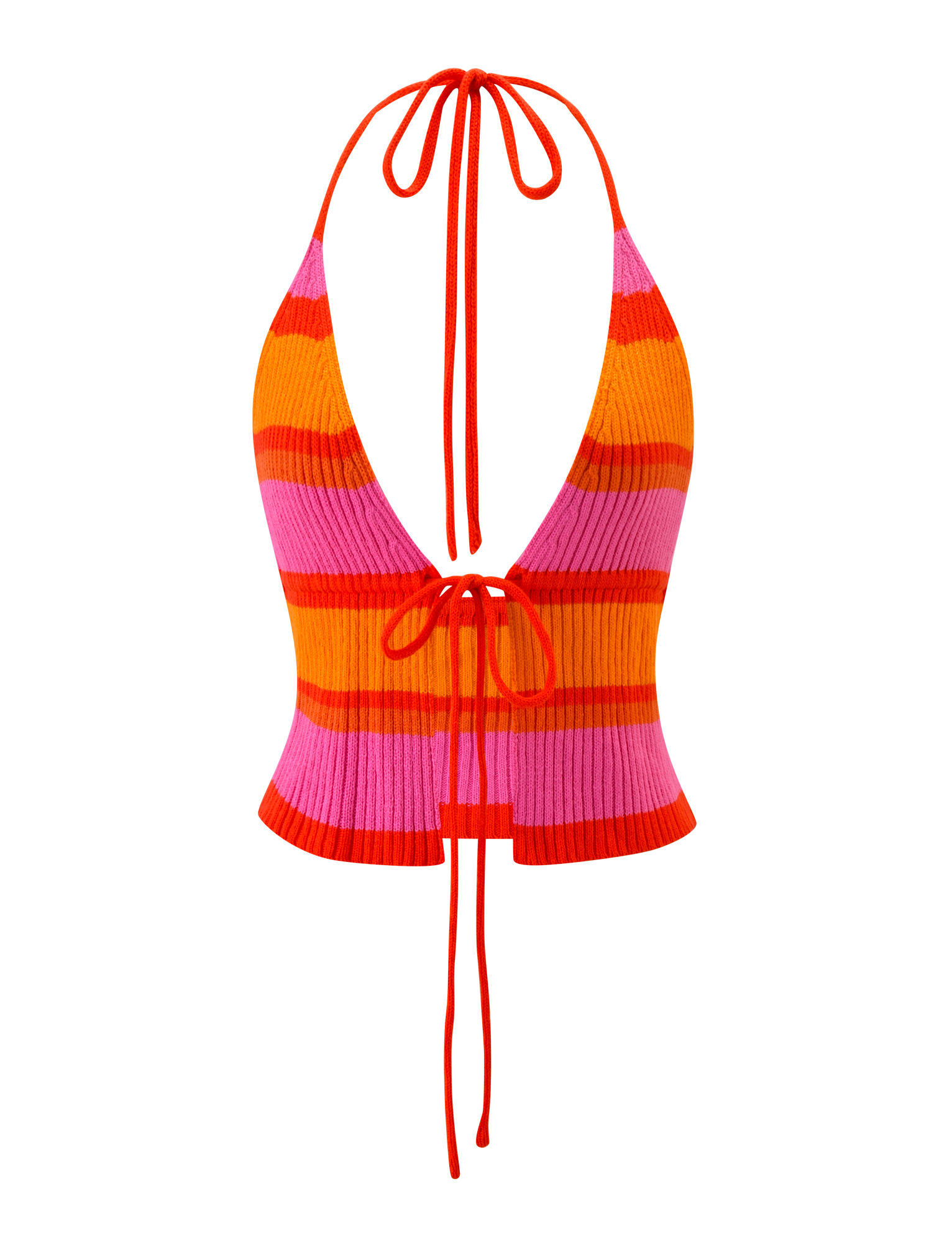 EVERLY CROCHET HALTER TOP - SUNSET TROPICAL STRIPE - Image 8