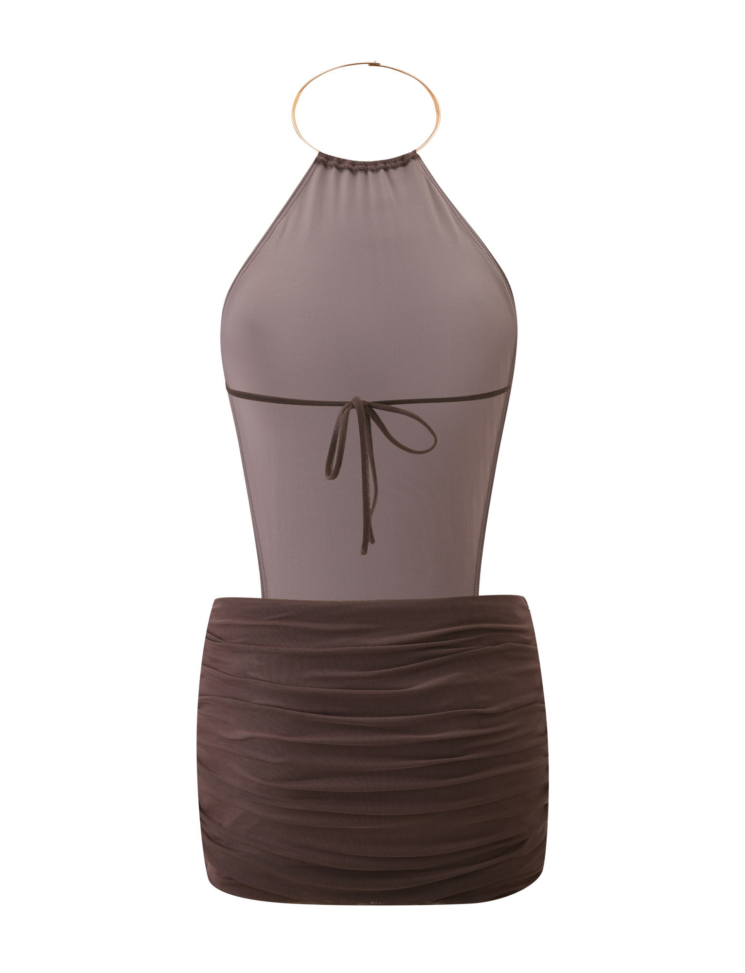 EVANNA MINI DRESS - MOCHA - Image 8
