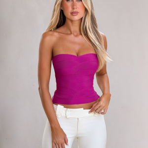 NIYA BANDAGE TOP - MAGENTA