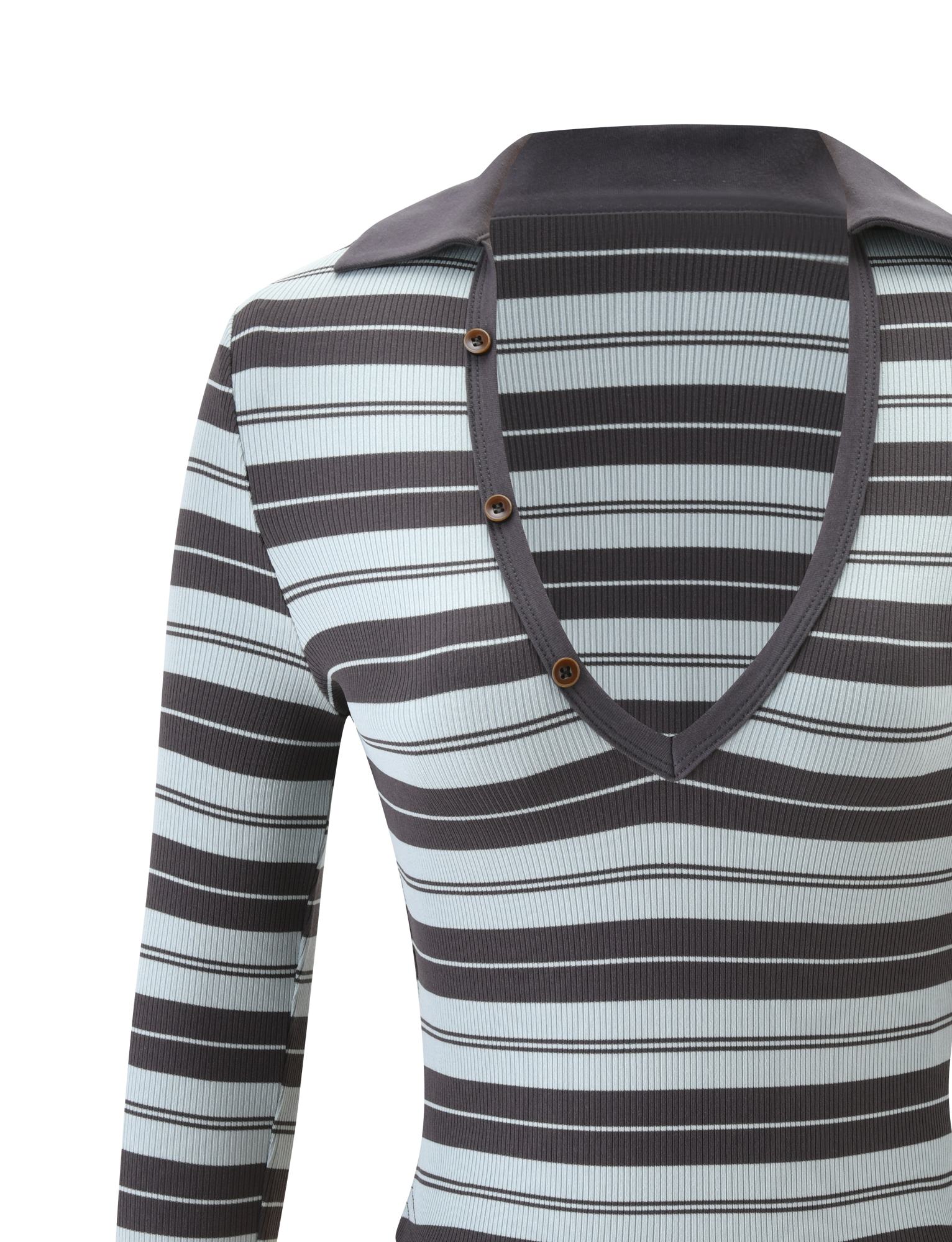 KAYDIN LONG SLEEVE TOP - BLUE STRIPE - Image 8