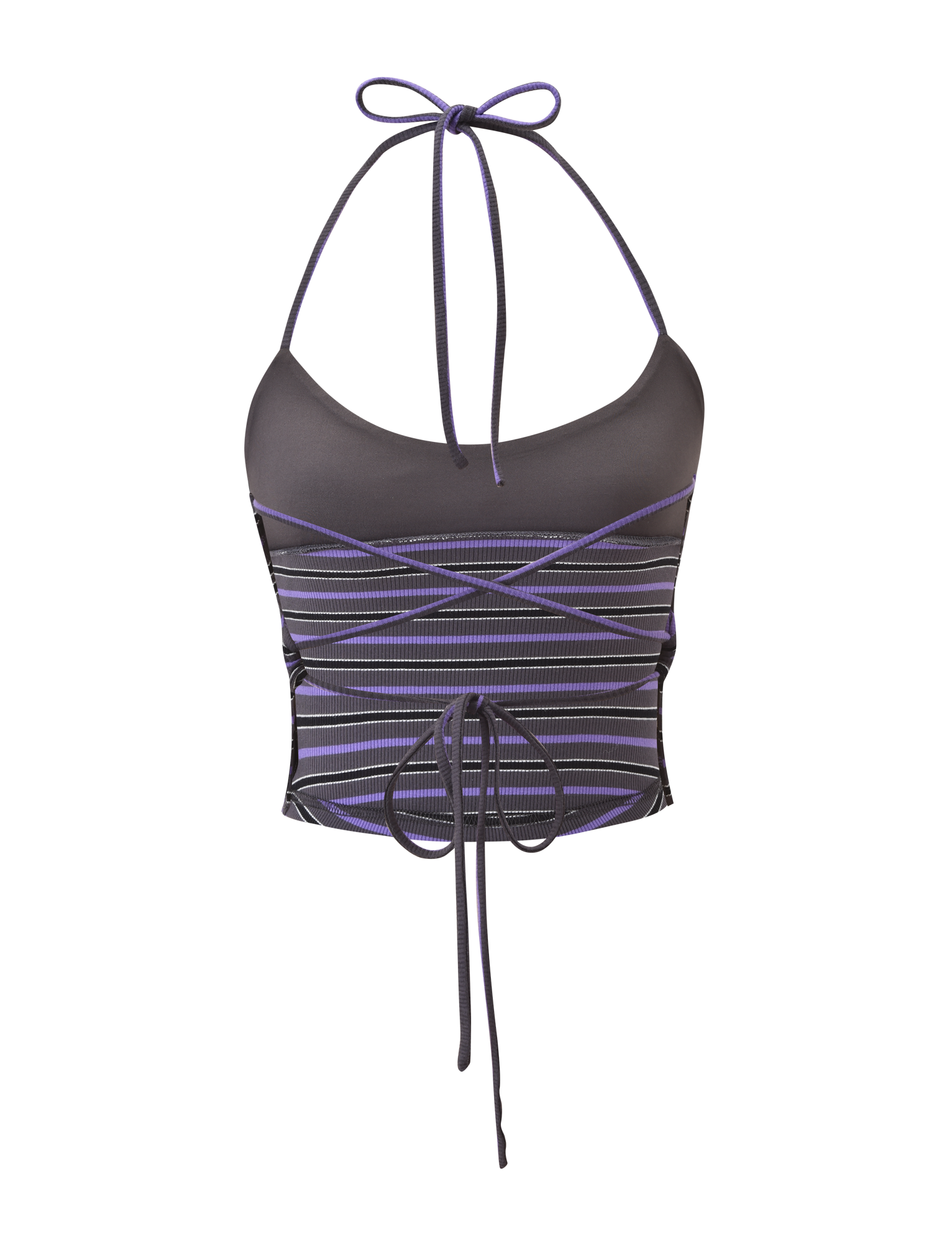 CERYS RIB TOP - GREY STRIPE - Image 9