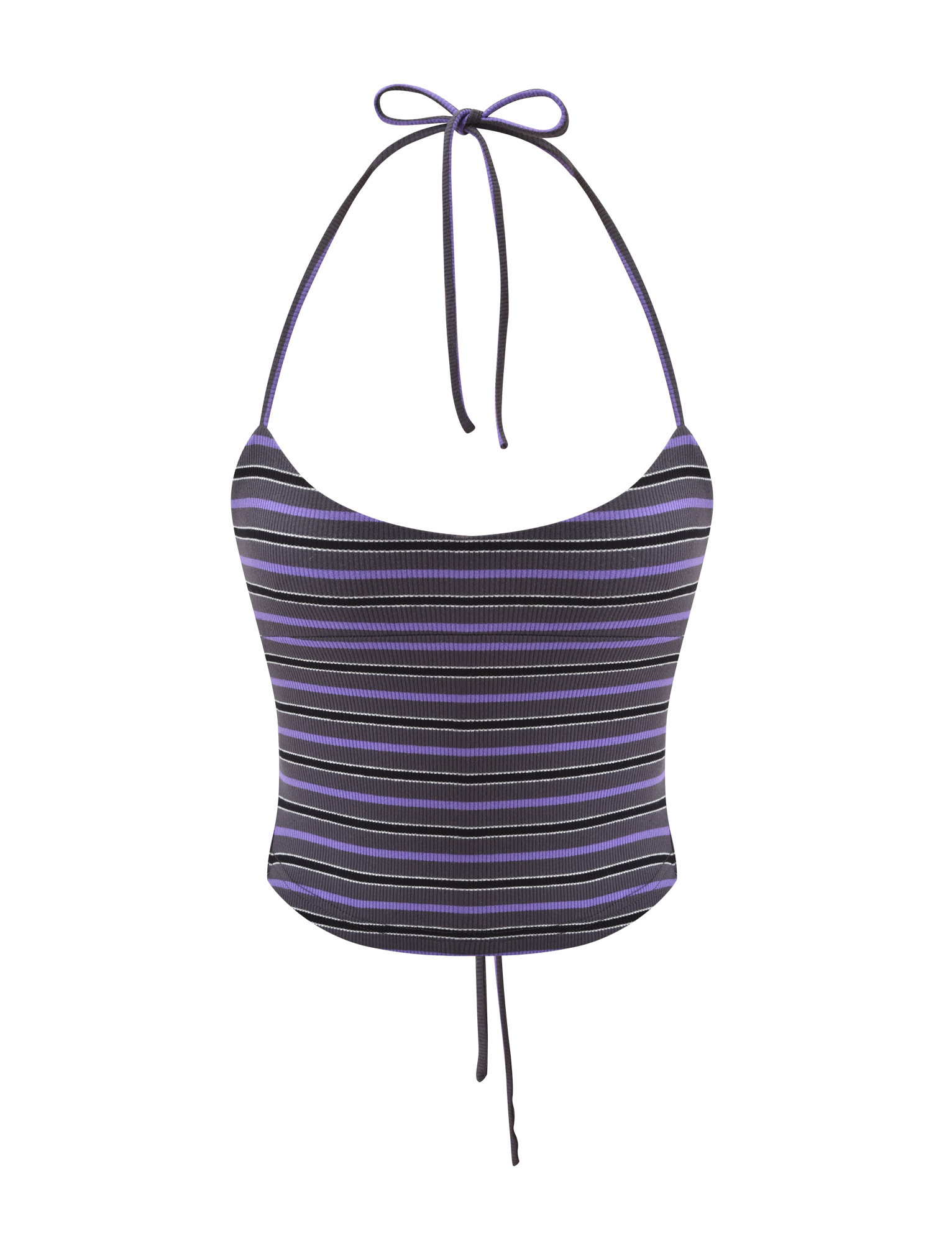 CERYS RIB TOP - GREY STRIPE - Image 8