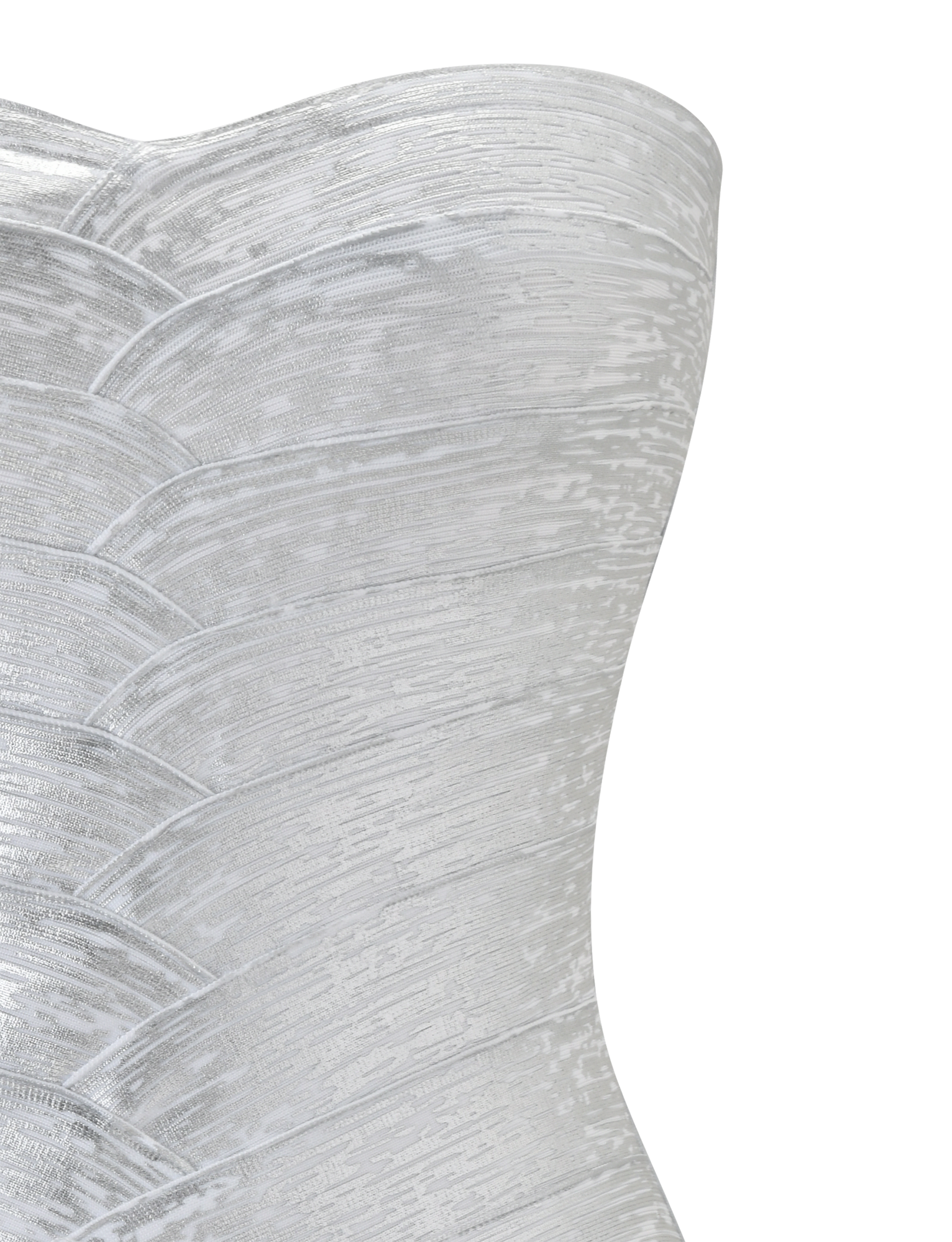 NIYA METALLIC BANDAGE DRESS - LIQUID SILVER - Image 9