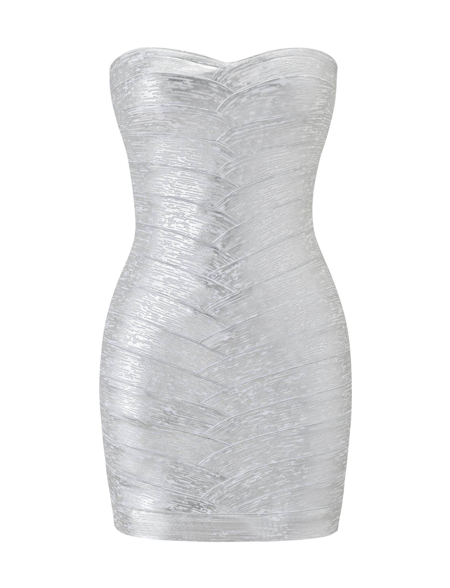 NIYA METALLIC BANDAGE DRESS - LIQUID SILVER - Image 7