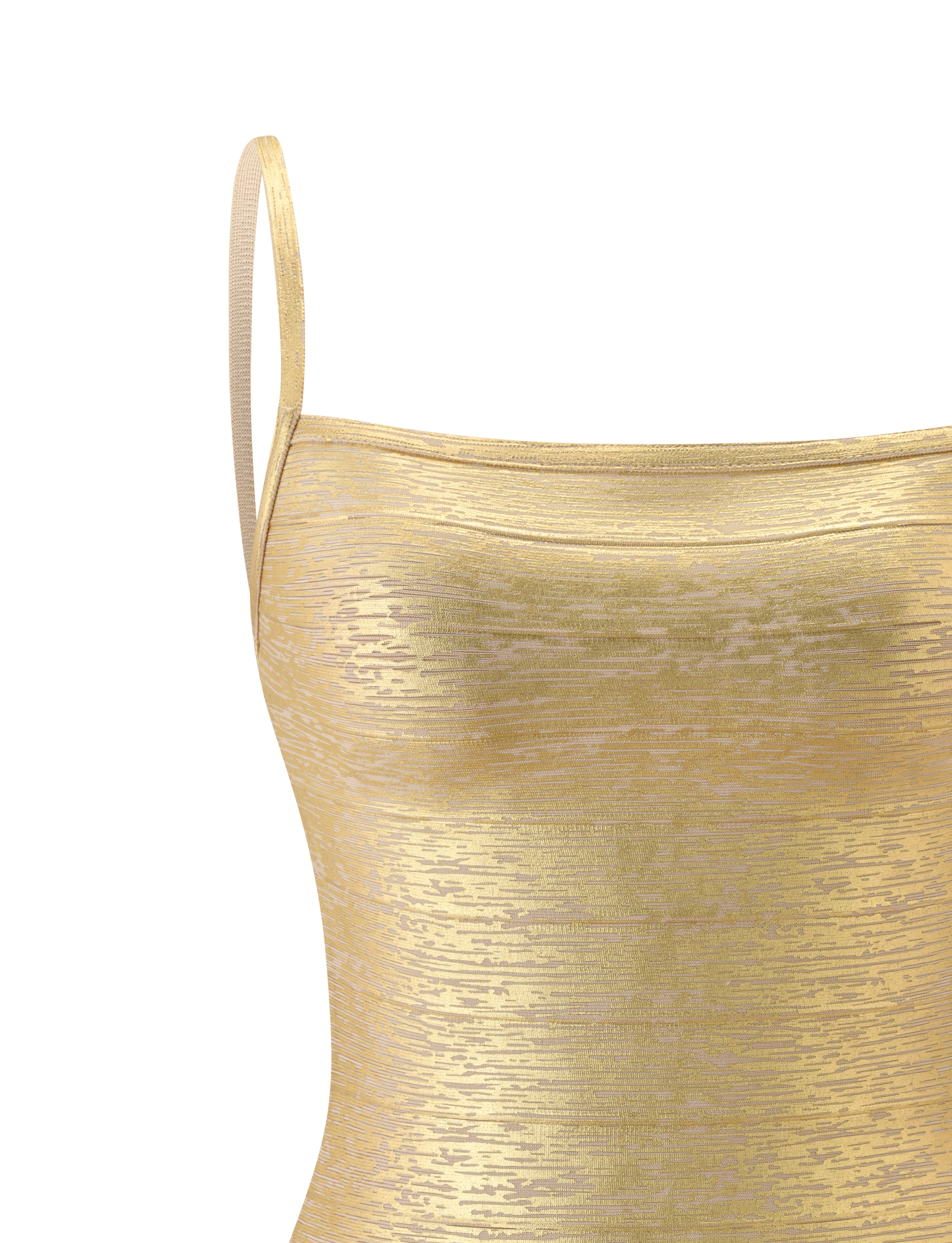 MIDORI METALLIC BANDAGE DRESS - GOLD - Image 9
