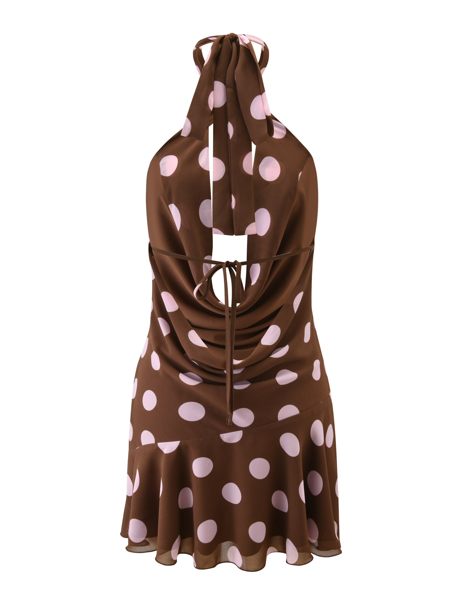 ZYLA MINI DRESS - BROWN AND PINK DOT - Image 9