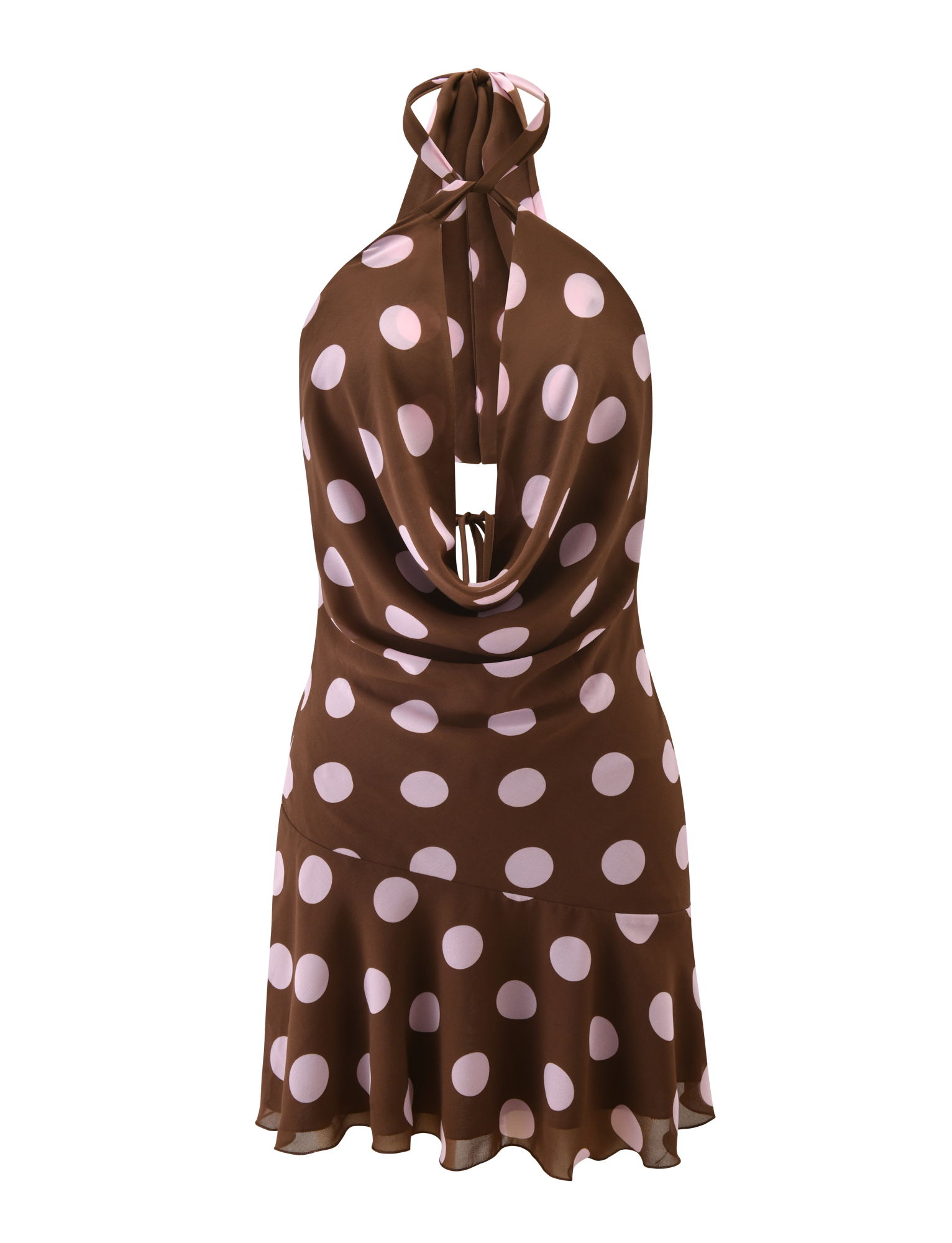 ZYLA MINI DRESS - BROWN AND PINK DOT - Image 8