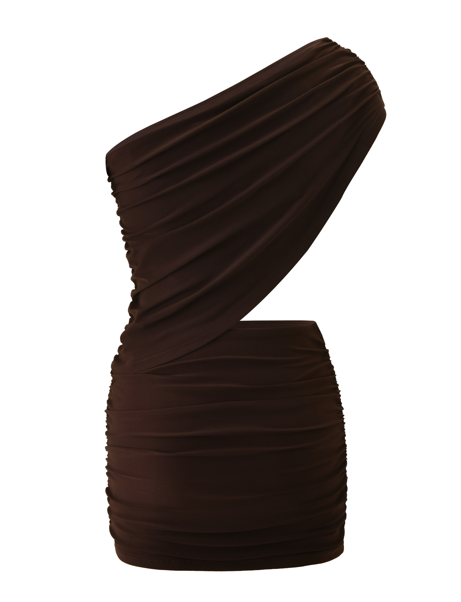 RYLAND DRAPED MINI DRESS - CHOCOLATE - Image 7
