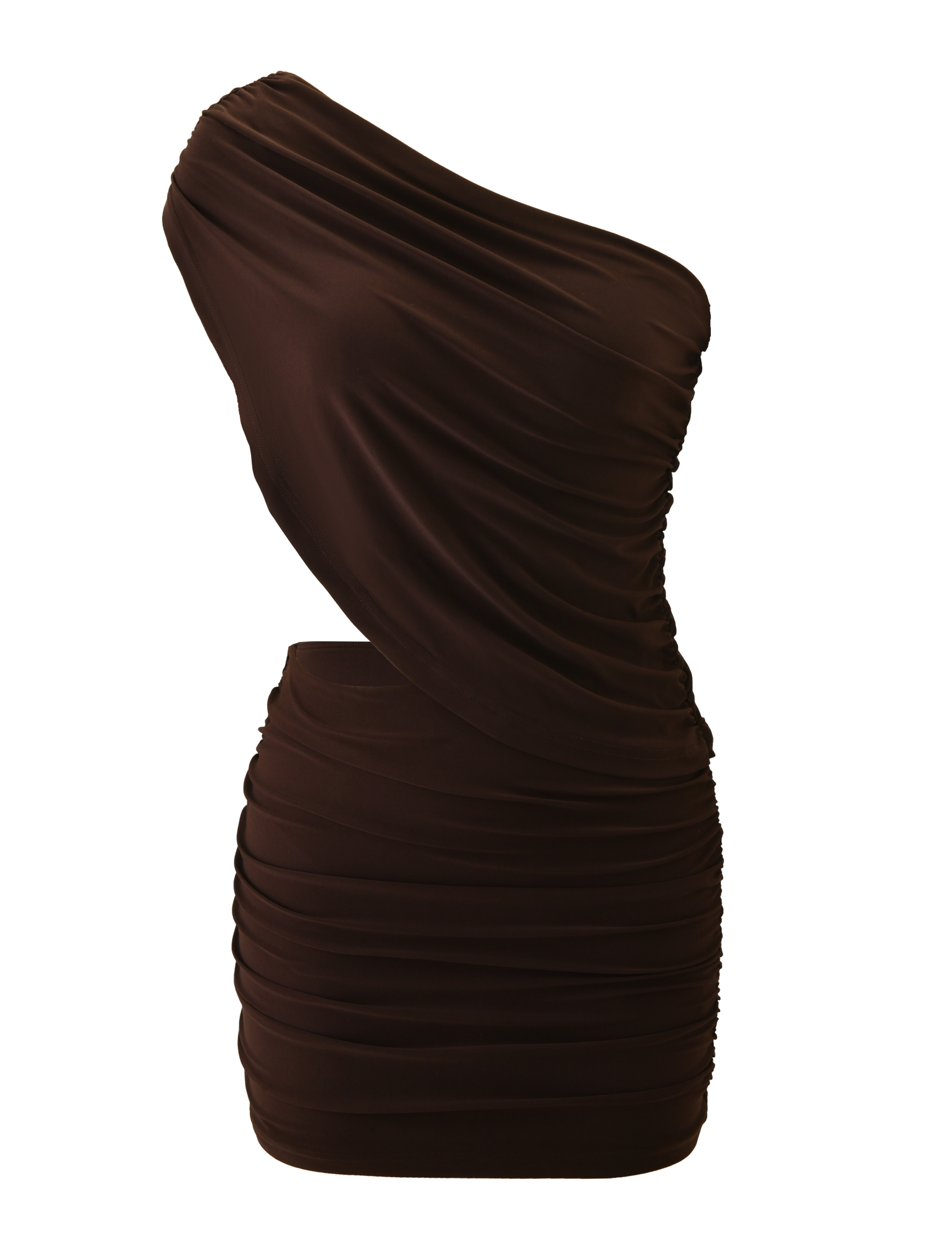 RYLAND DRAPED MINI DRESS - CHOCOLATE - Image 6
