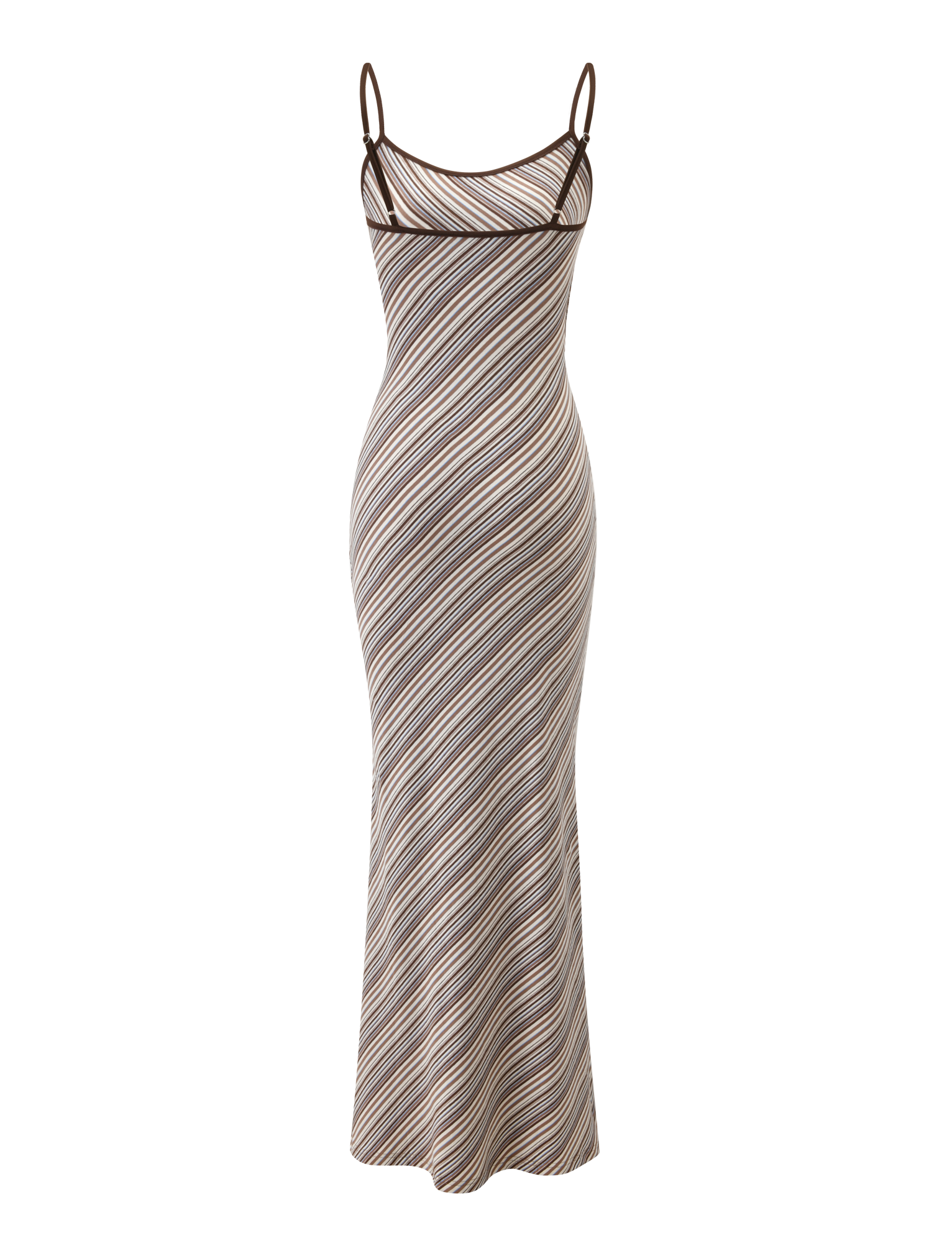 SLOANE MAXI DRESS - TAN AND CHOC STRIPE - Image 7