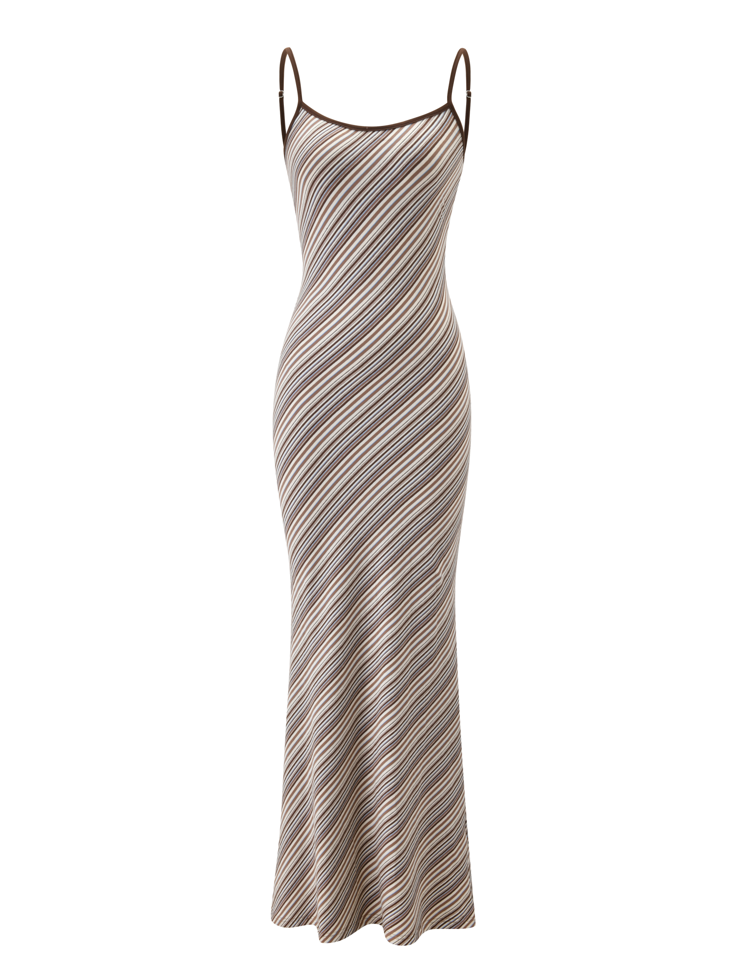 SLOANE MAXI DRESS - TAN AND CHOC STRIPE - Image 6
