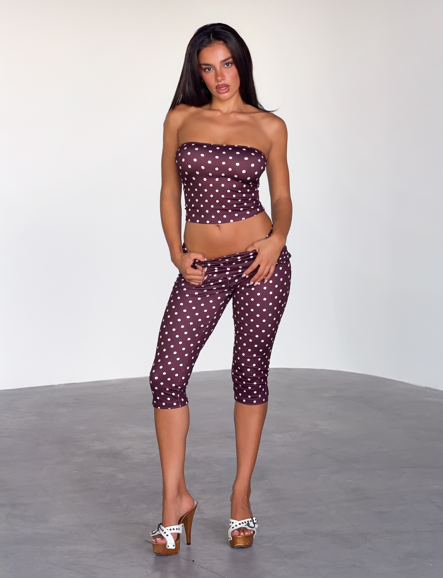VALI POLKA DOT CAPRI - CHOCOLATE PINK DOT - Image 4