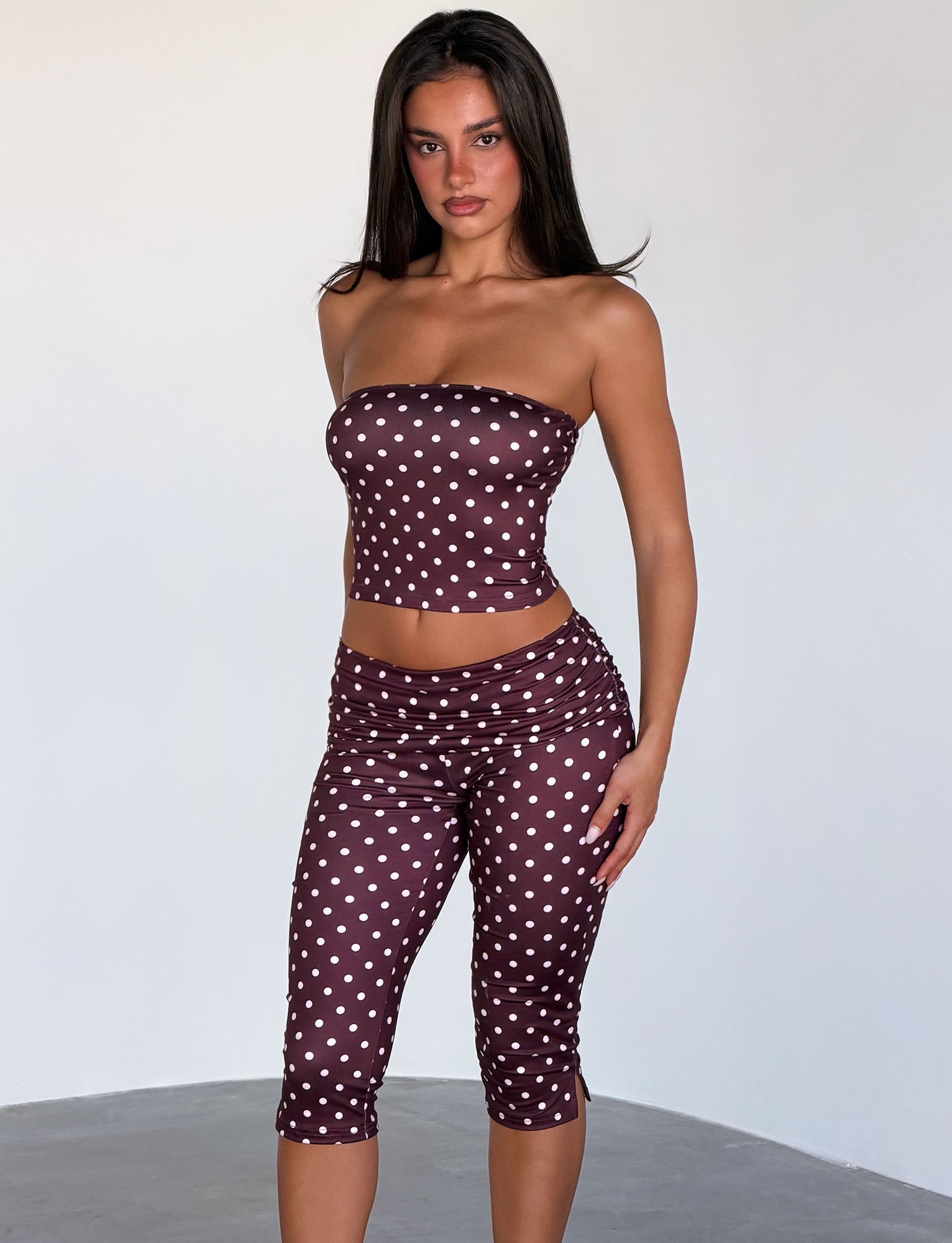 VALI POLKA DOT TOP - CHOCOLATE PINK DOT - Image 2