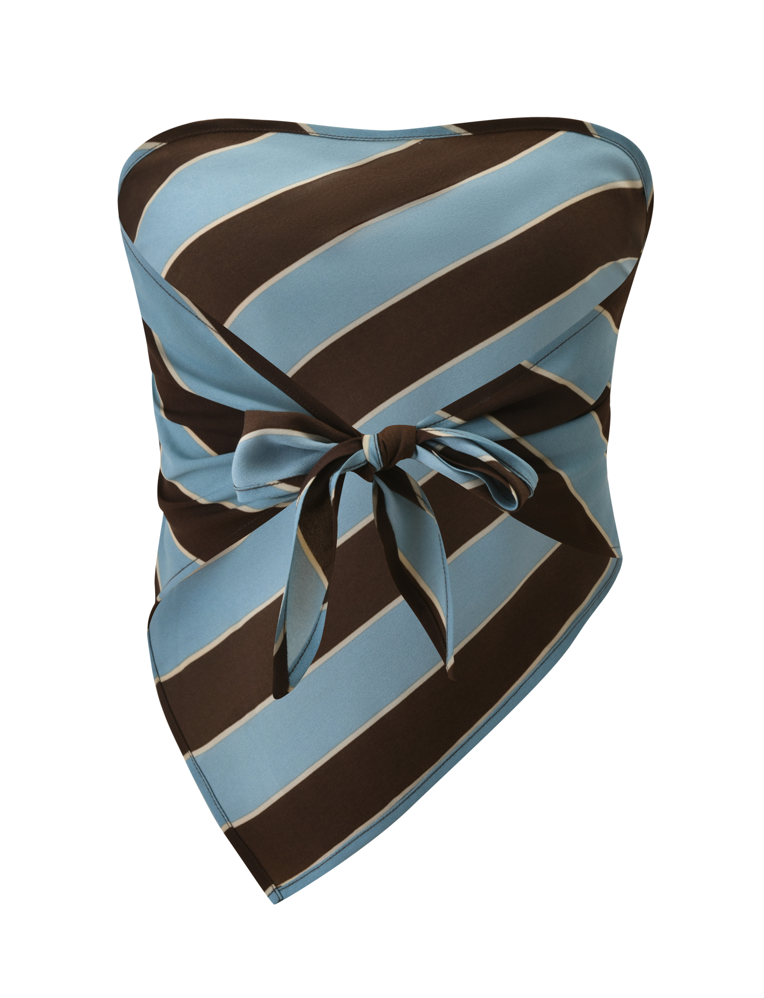 LENIN SCARF TOP - BLUE AND BROWN STRIPE - Image 8