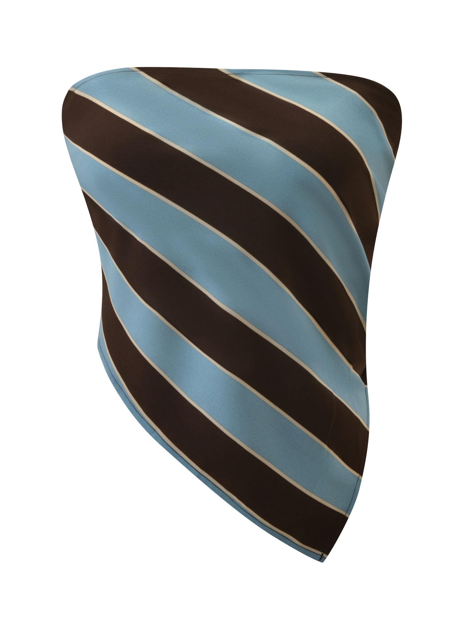 LENIN SCARF TOP - BLUE AND BROWN STRIPE - Image 7
