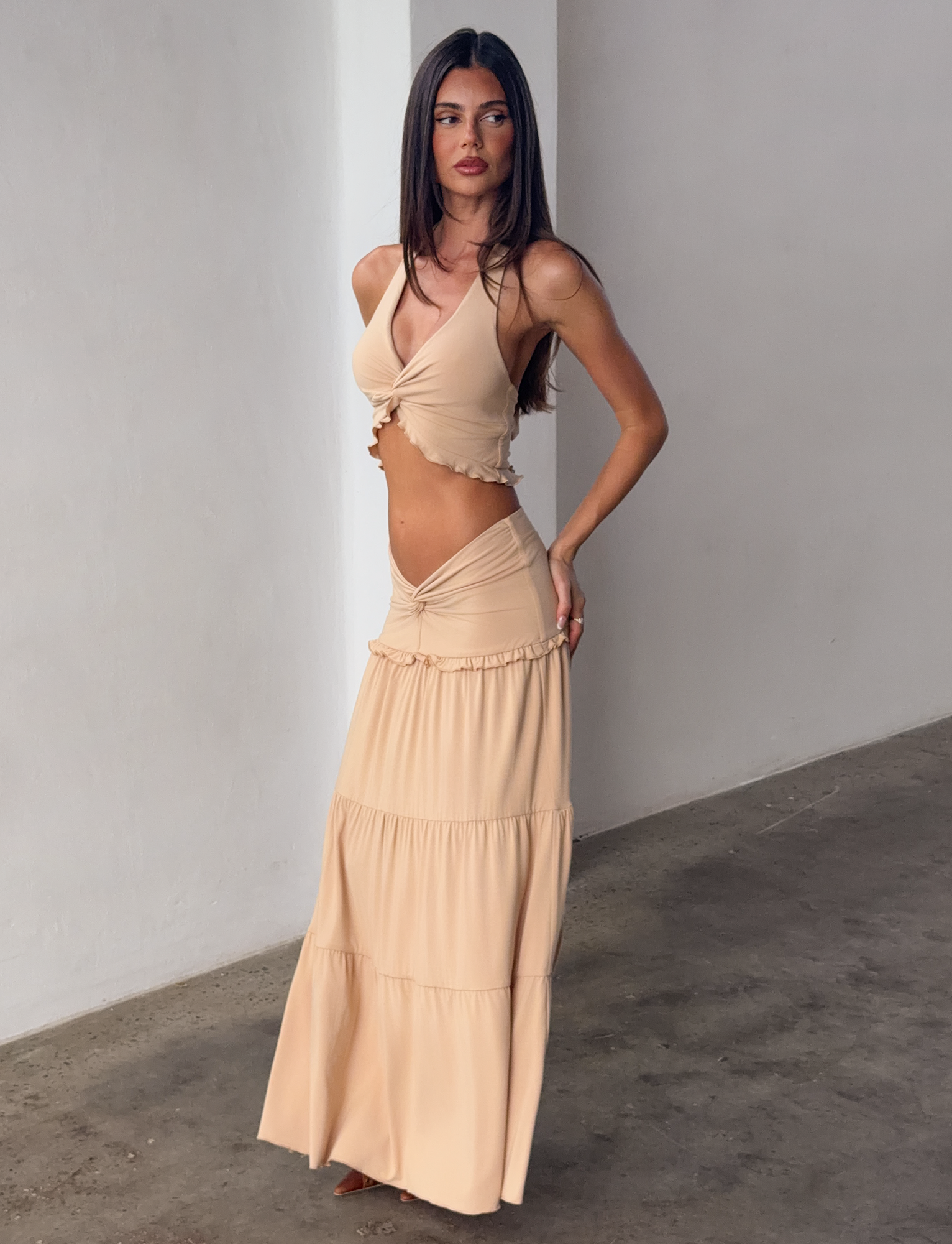 KATYA MAXI SKIRT - TAN - Image 5
