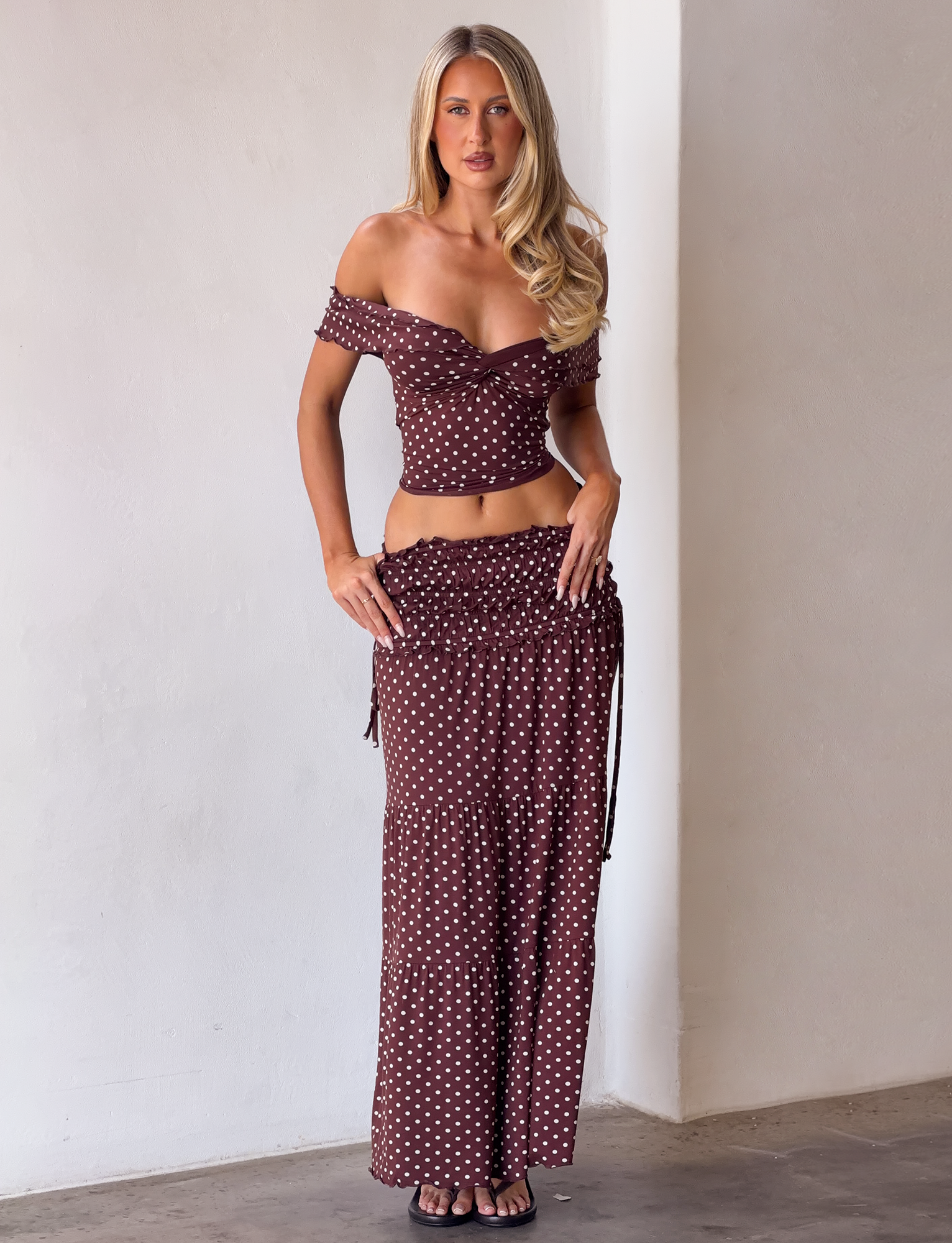 DENALI MAXI SKIRT - BROWN DOT - Image 3