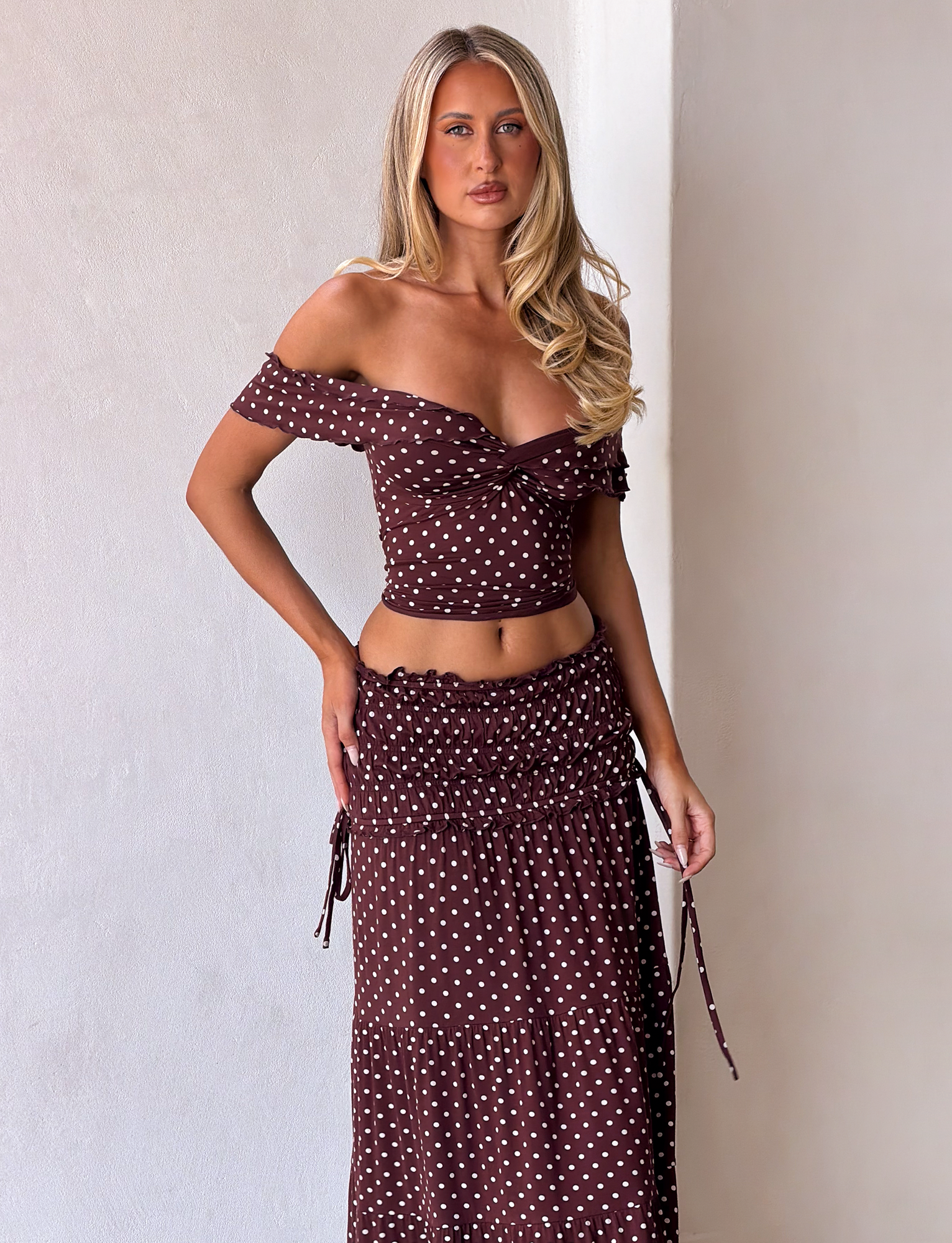 DENALI MAXI SKIRT - BROWN DOT - Image 5