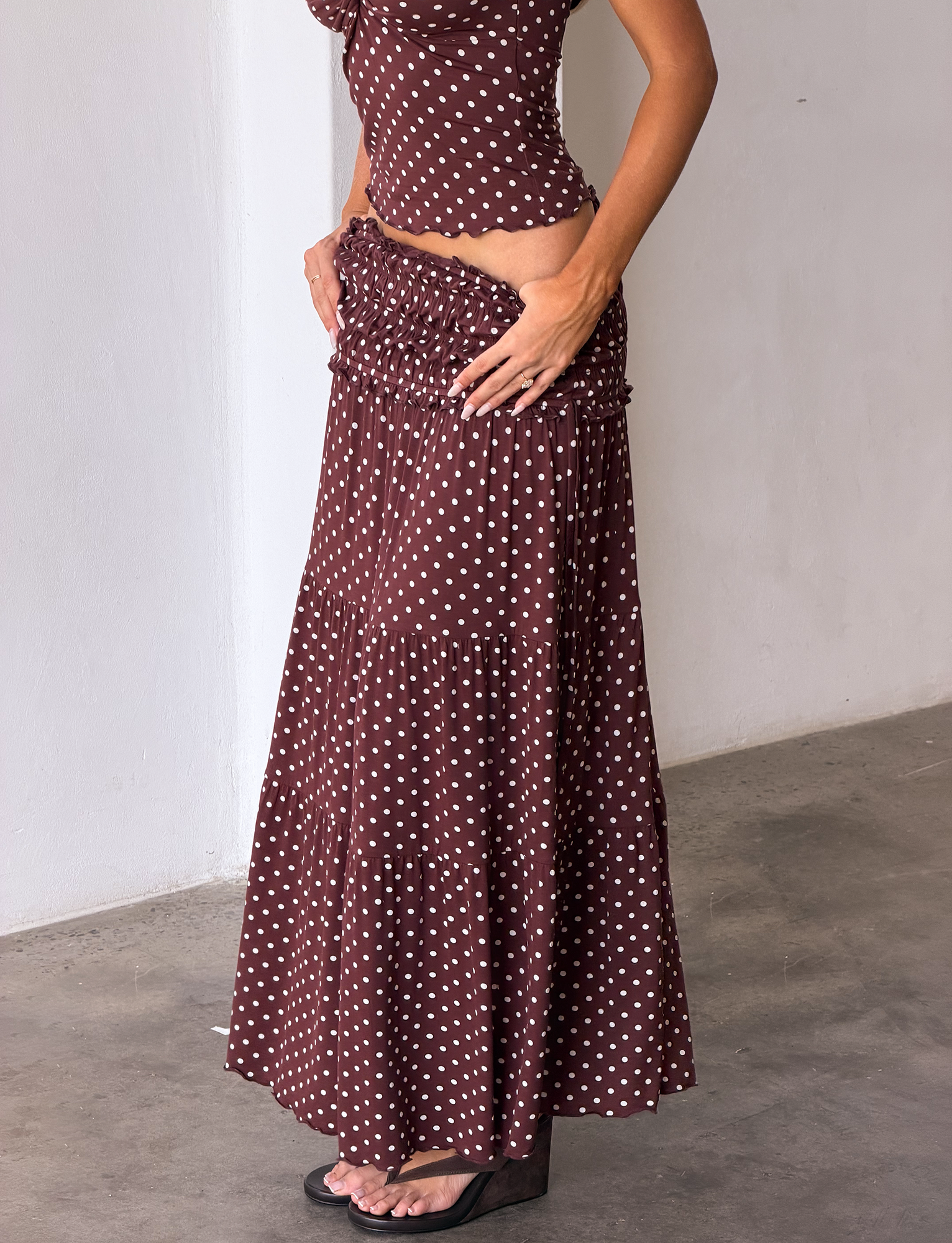 DENALI MAXI SKIRT - BROWN DOT - Image 8